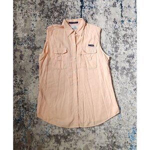 Columbia PFG Women's Size XL Sleeveless Button Up Super Bonehead‎ Shirt